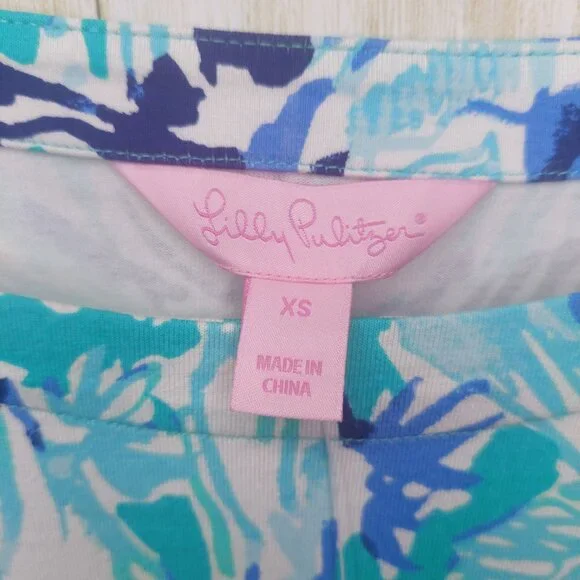 Lilly Pulitzer Women's Lula Dress XS Tropical Elephant Appeal Turquoise/Blue - Picture 6 of 13
